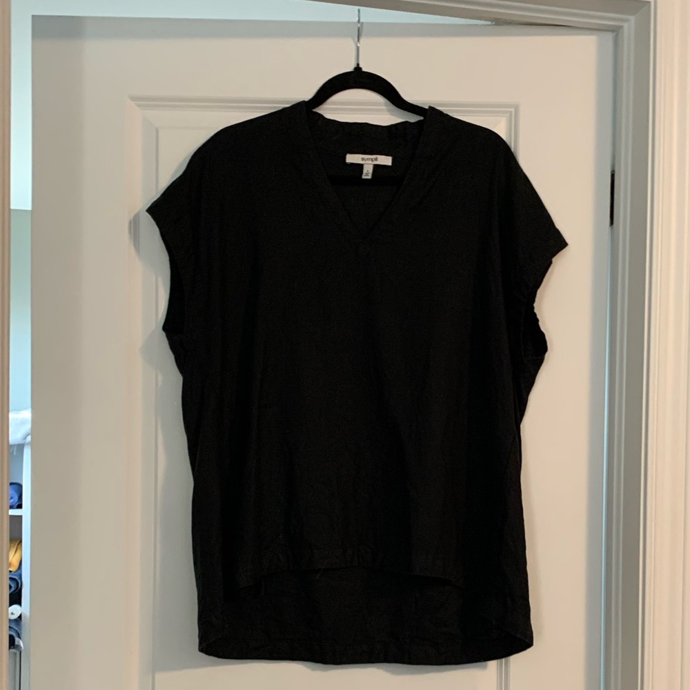 Sympli size L black linen top